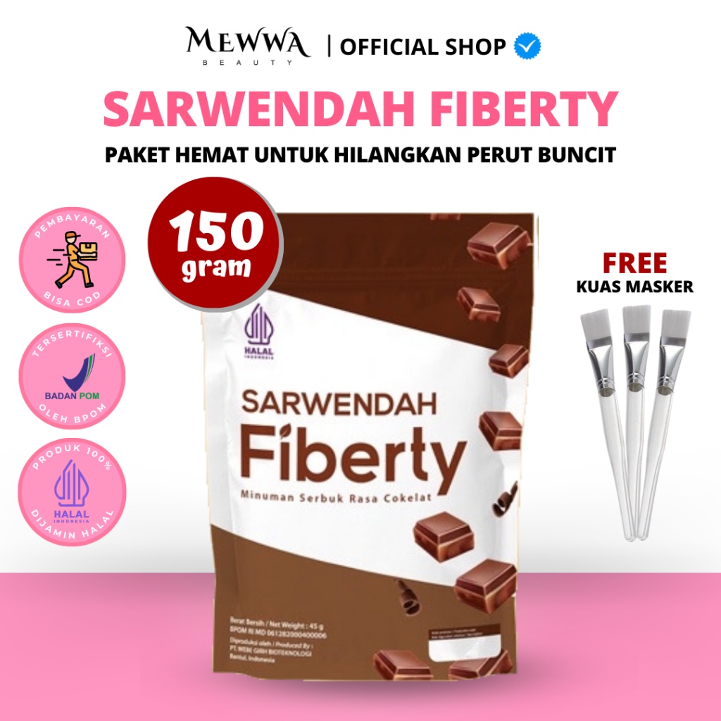 

[ Free Ongkir ] Sarwendah Coklat Fiberty Detox Slim & Healt 150Gr - Fiber Numan Serat Bpom