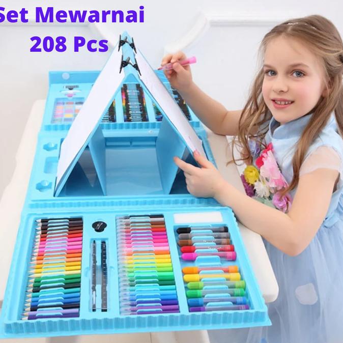 

Pensil Warna Crayon Cat Air Set 208 Pcs Alat Perlengkapan Gambar Set