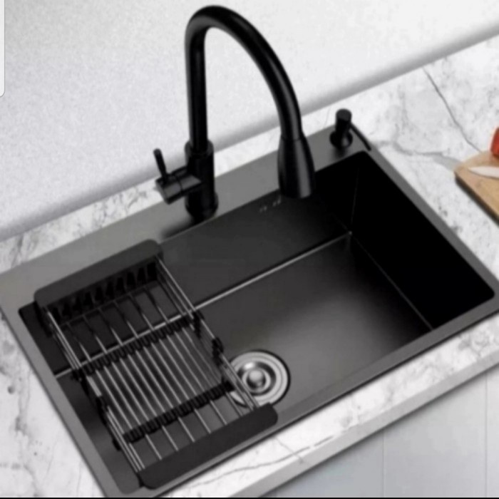 KITCHEN SINK BAK CUCI PIRING 1 LUBANG 6845 HITAM