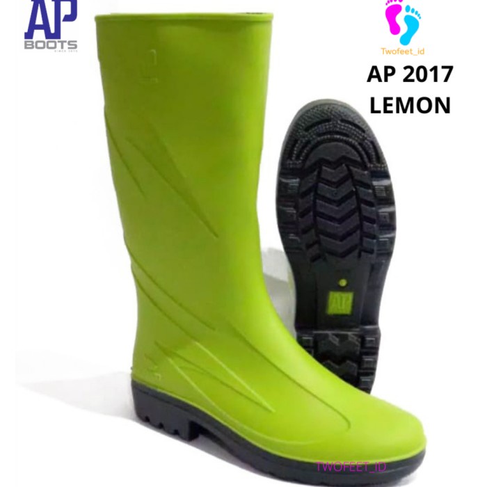 PROMO AP Boots 2017 Hijau lemon - Sepatu Boot Kerja Karet Hijau Tinggi Boots