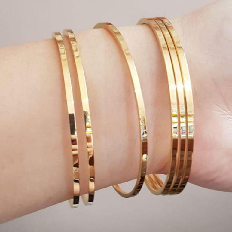 Best Seller Gelang keroncong titanium set 6 anti luntur untuk bb 50-88 gratis cincin murah