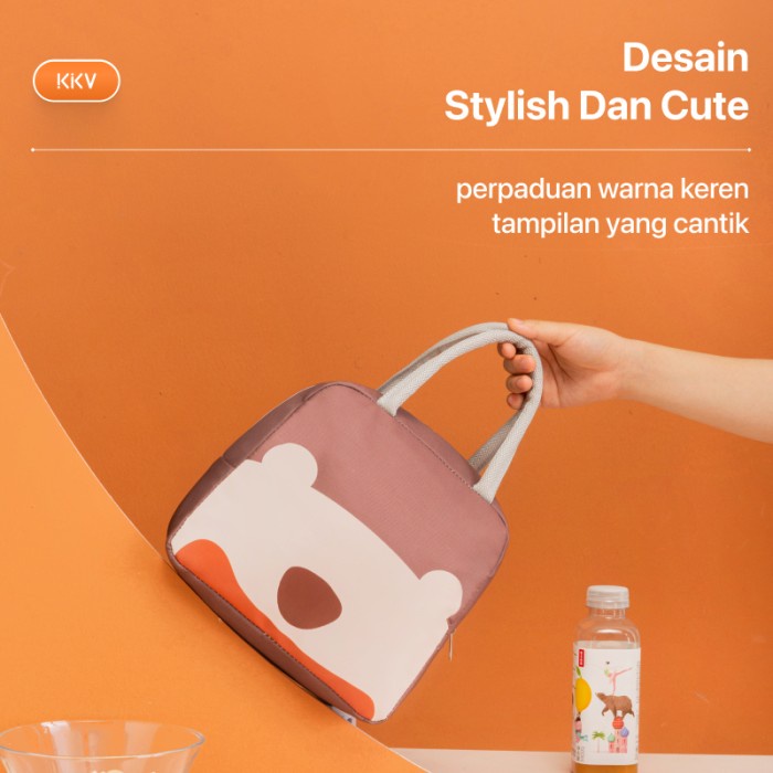 Murah KKV 40000KM Lunch Bag Tas Bekal Makanan Thermal Tahan Panas Dingin NON COD