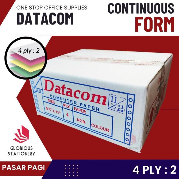 

Kertas Continuous Form Datacom 9.5X11 4Ply Bagi 2