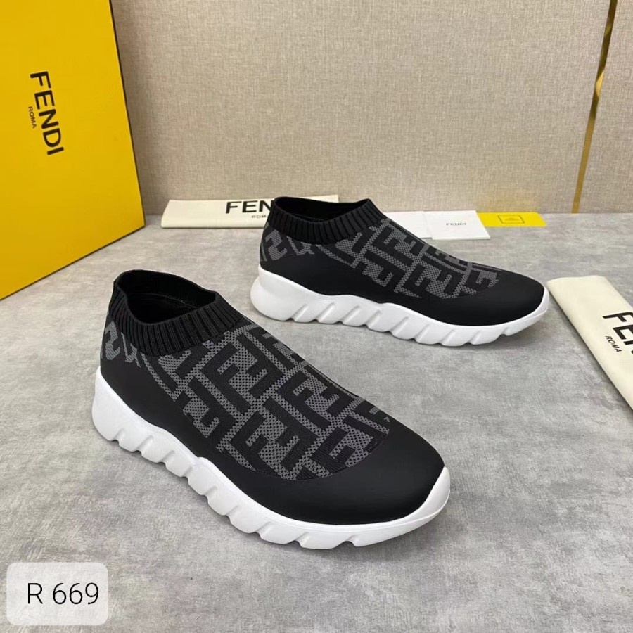 FENDI SEPATU SNEAKER SLIP ON PRIA BRANDED IMPORT SHOES PRIA CASUAL FORMAL- sepatu kerja / sepatu ket