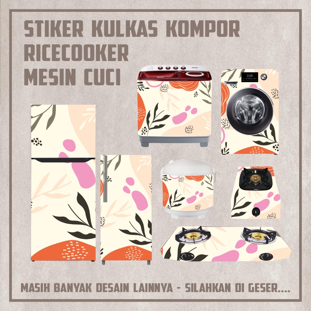 Sticker Ricecooker ukuran kecil besar Stiker Mesincuci 1&2 tabung Stiker Kulkas Stiker Kompor