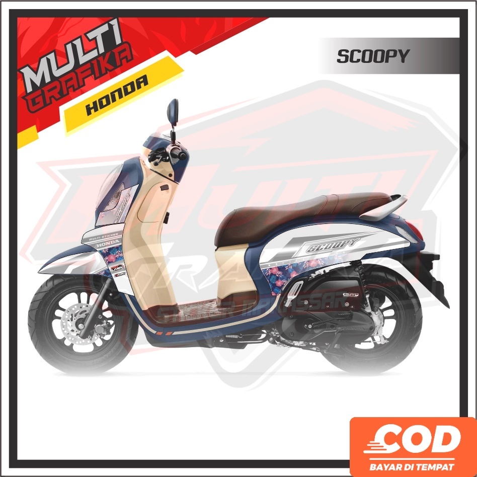 Stiker striping Bodi Kap Motor HONDA SCOOPY 2021 Semi Full ( Scoopy terbaru ), Decal Custom Premium