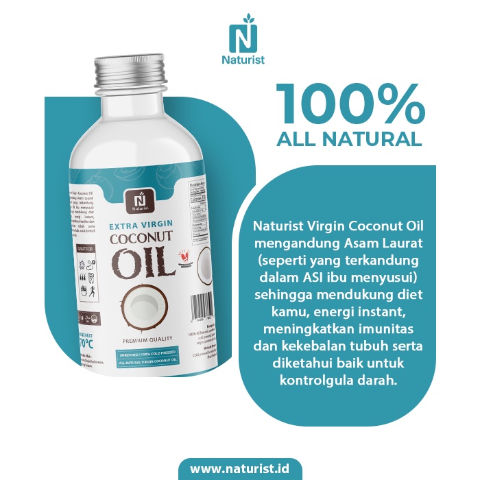 

Naturist Vco Virgin Coconut Oil 5 Liter / Nyak Kelapa Murni / Coconut Oil 5L / Evco