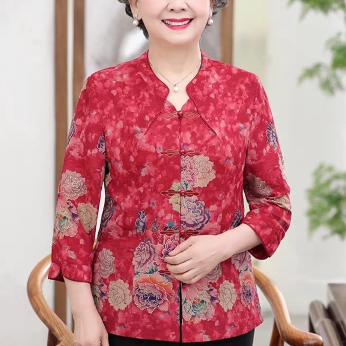 Early- Atasan Blouse Orang Tua Cheongsam Qipao Shanghai China Imlek Cny Cvf