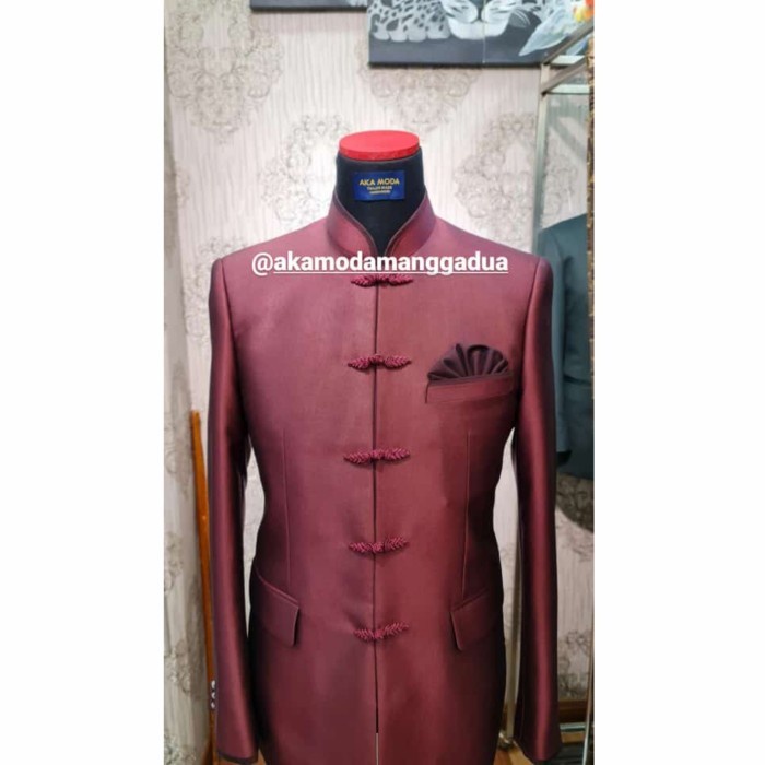 Early- Cheongsam Pria/Sanjit/Qipao/Changsam Merah