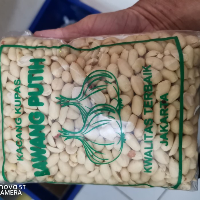 Kacang Tanah Kupas Mentah 1000Gr 1Kg Merk 'Bawang Putih'