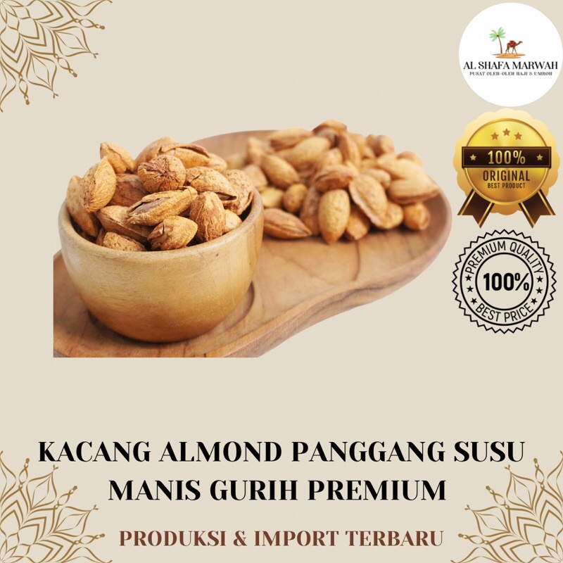

Kacang Almond Panggang Susu Manis Gurih Enak Almond Susu Almond Oleh-Oleh Haji & Umroh