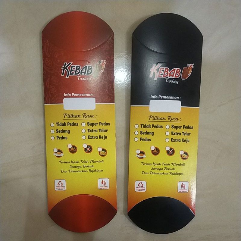 

Kemasan Kebab, Kotak Kebab,Dus Kebab Sedang Tebel Bahan Ivory Putih.