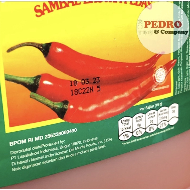 

Del Monte Extra Hot Sambal Extra Pedas 5.5 Kg - Delmonte Chili Sauce Saus Jerigen
