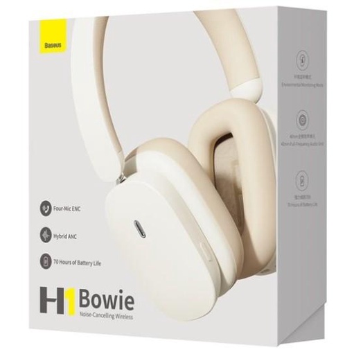 Wireless Headphones Baseus Bowie H1 Bluetooth 5.2 Anc - Rice White