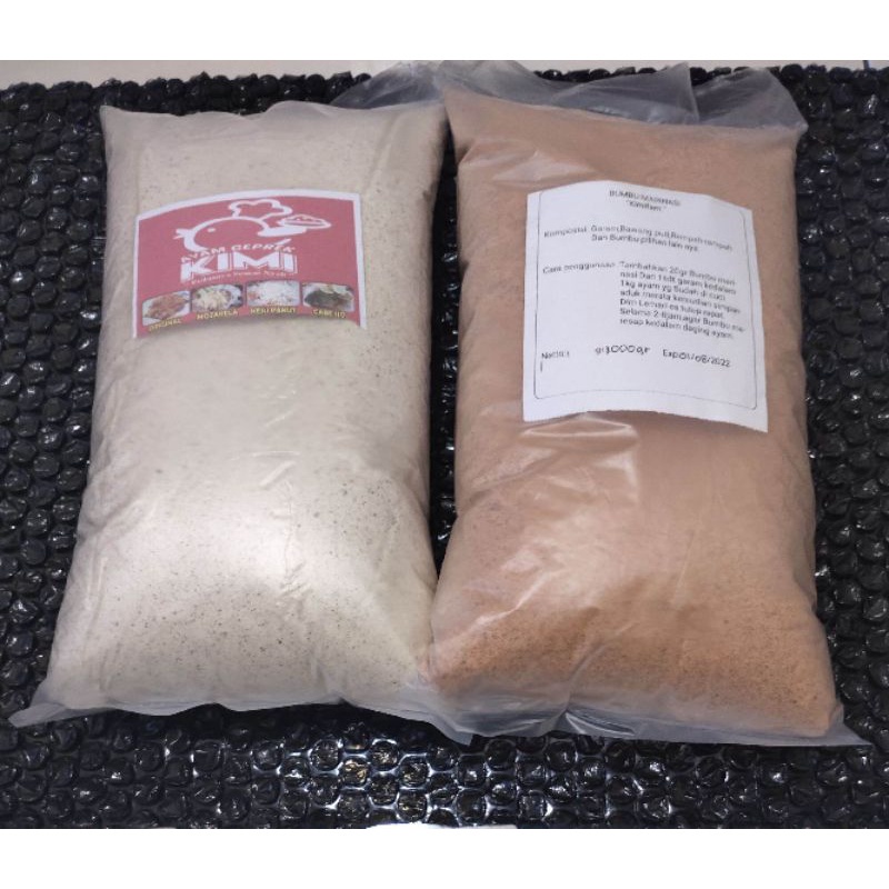

Paket 1Kg Tepung Biang Fried Chien+1Kg Bumbu Marinasi Orginal.