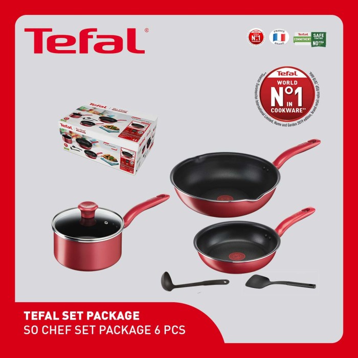 Tefal So Chef Set Package 6Pcs - Premium Cookware Hampers Parsel Gift