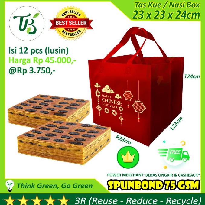 

siap kirim] Goodie Bag Tas Kue IMLEK 23x23cm spunbond bukan paperbag