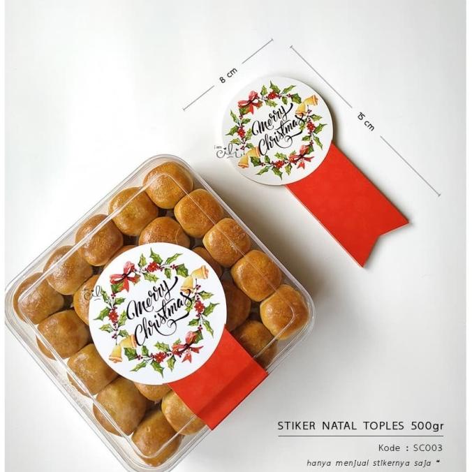 

`````````] Label Toples Sticker Merry Christmas Stiker Natal Utk Toples 500 gram