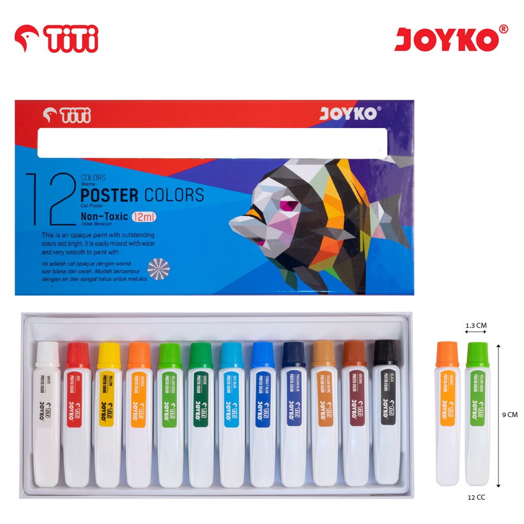 Poster Color Cat Poster - Joyko 12 Warna