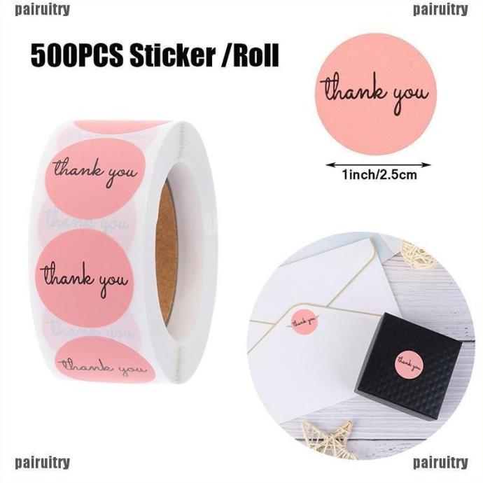 

Ready stock] stiker label Thankyou 500 pcs bungku makanan seal