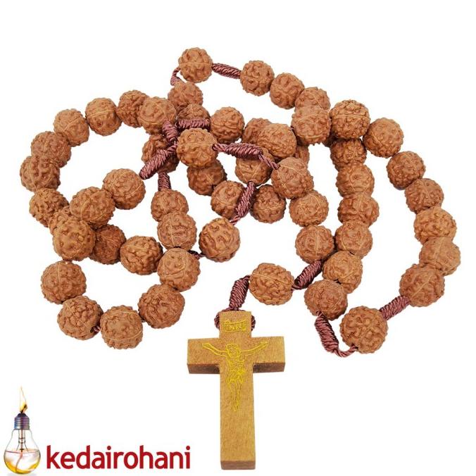 Produk Terbaik] Kalung Rosario Maria Manik Genitri Ganitri Jenitri Rudraksha Besar