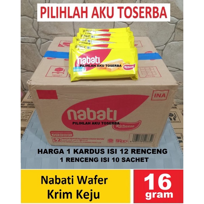 

Richeese Nabati Wafer Keju 16 Gr - (Harga 1 Dus Isi 12 Renceng)