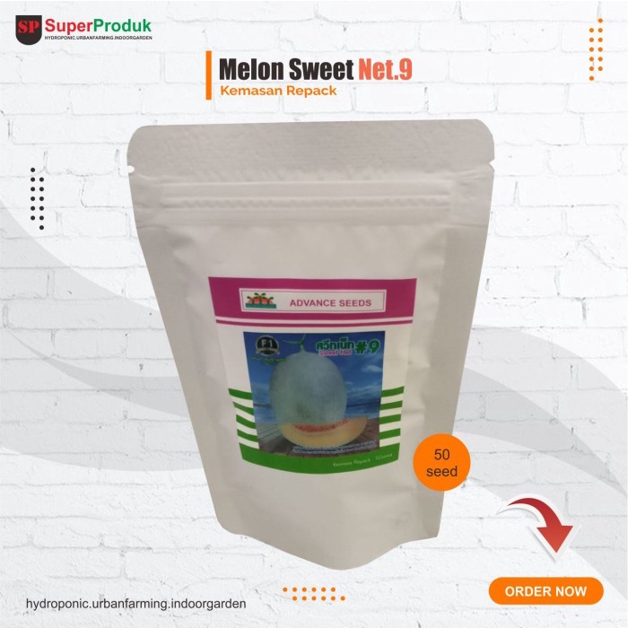 Promo Benih Melon Sweet Net.9 Kemasan Repack Terbaru