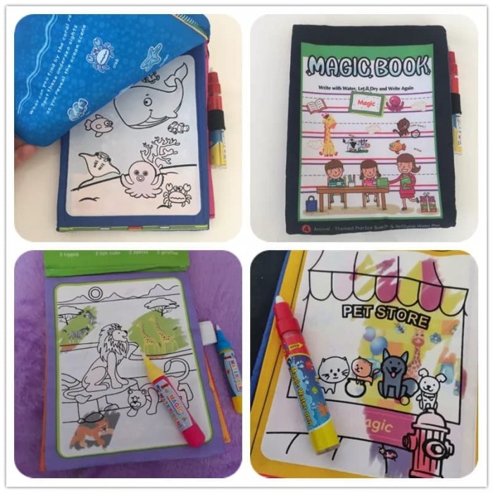 

Magic Water Drawing Soft Book / Buku Mewarnai Anak / Mainan Edukasi
