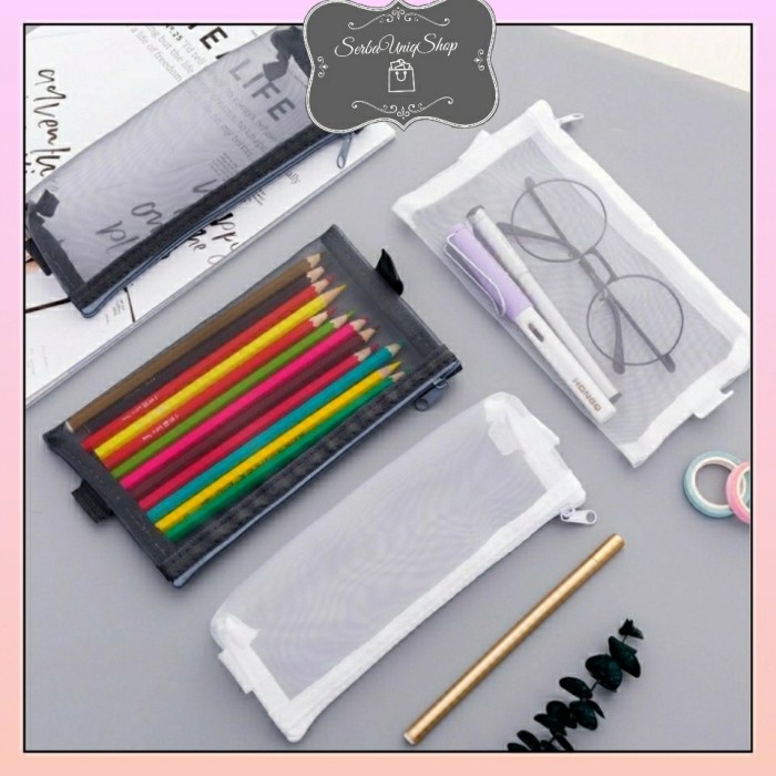 

SUS116-Tempat Pensil / Kotak Pensil Sekolah Kantor Transparan