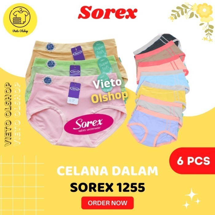Celana Dalam Wanita Sorex 1255 Pakaian Dalem CD Sorek Grosir 6 Pcs