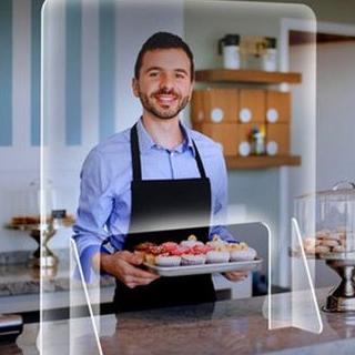 Pembatas Meja Kasir Akrilik | Sekat Meja Resepsionis | Table Divider