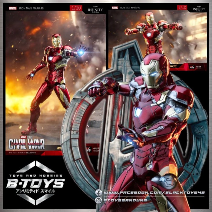 ZD TOYS IRON MAN MK46 MAINAN AVENGERS MARK 46 CIVIL WAR FIGURE