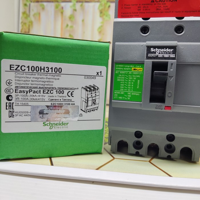 MCCB EZC / Breaker EasyPact Schneider EZC100H 3P 100A