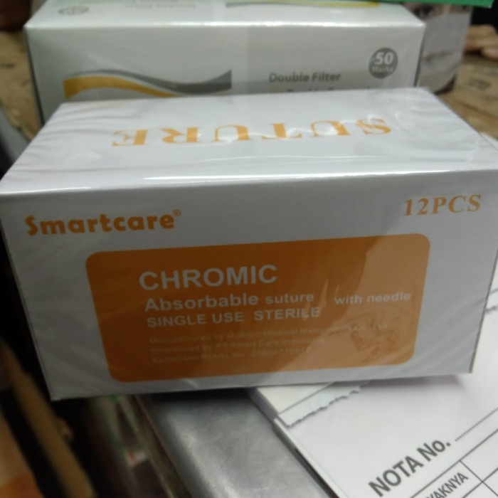 catgut chromic 4/0 smarcare/benang chromic 4/0 -Tatasie