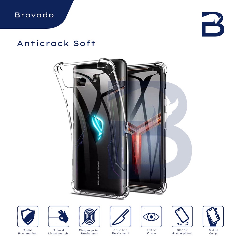 Casing Asus ROG 5 / 6 / 6 Pro Anticrack Soft Bening Silikon Transparan
