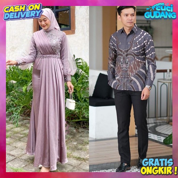 Setelan Gamis Kopelan Baju Pasngan Dewasa Premium Baju Pasangan Muslim Remaja Dewasa Gami Caupel Ter