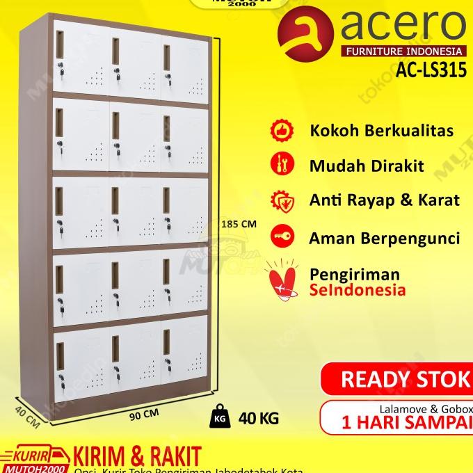 

Best Sales Acero Ac-Ls315 Locker Besi 15 Pintu Loker Besi 15 Pintu Stok Terbatas