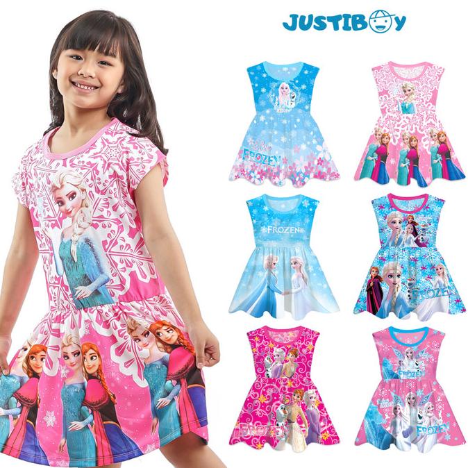 Best Sales Daster Anak Perempuan Cecil Gambar Frozen Umur 1 - 9 Tahun Terbaik