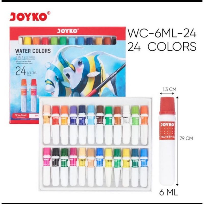 

Cat Air Wac-6Ml-24 Water Colour Joyko 24 Warna/Water Colors
