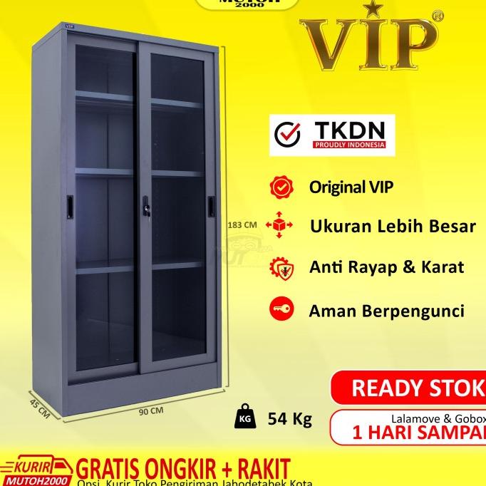 

Tkdn Vip V-602 Lemari Arsip Lemari Besi 2 Pintu Sliding Kaca Geser Pengiriman Cepat
