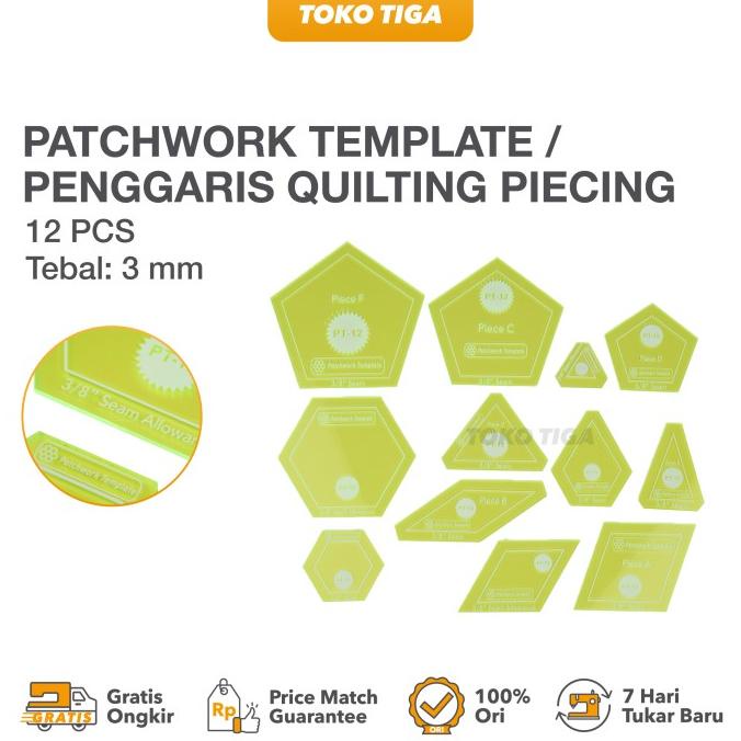 

Best Seller Penggaris Quilting Piecing / Patchwork Template Set Isi 12 (Pt-12) Terbaik