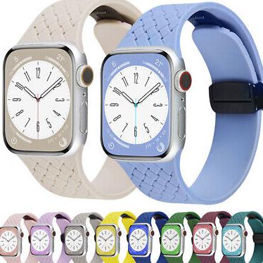 Limited - Strap Apple Watch Silicone Magnetic Square Pattern Strap iWatch Series 1/2/3/4/5/SE/6/7/8/Ultra/s9/Ultra2 