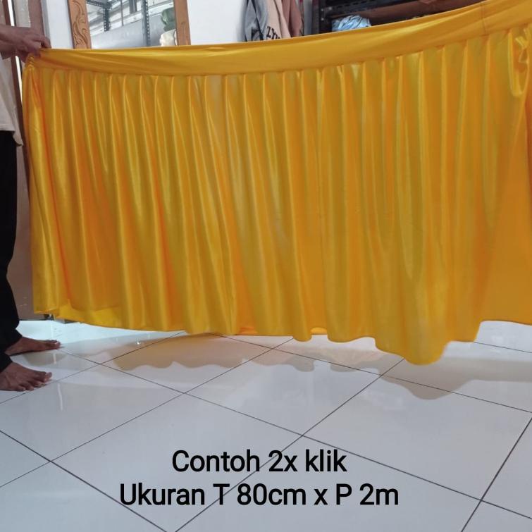Kekinian ROK TEPI MEJA REMPEL / COVER PINGGIRAN MEJA PRASMANAN / SKRITING MEJA / DEKORASI MEJA TINGG