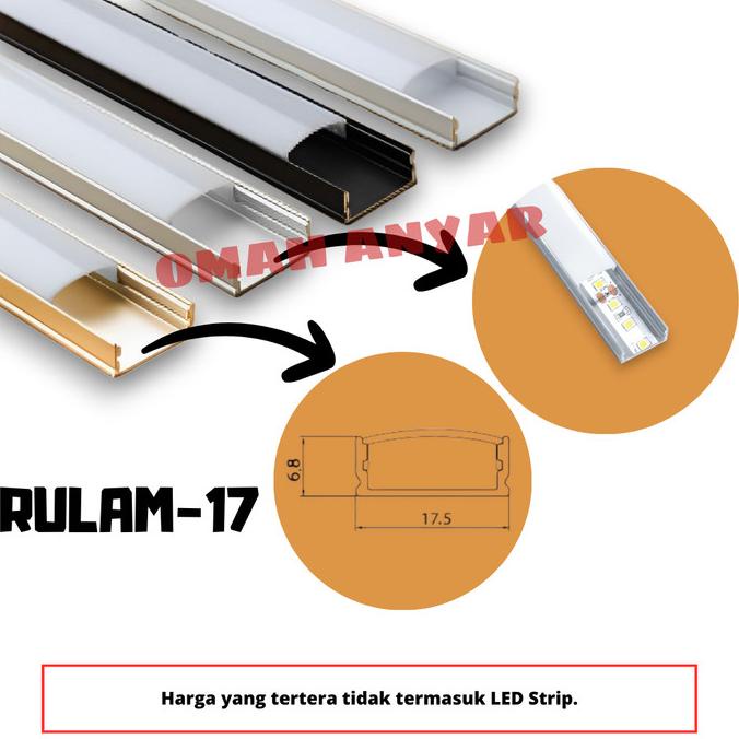 .........] List Rumah Lampu Huben LED Stripe Alumminium RULAM-17 RULAM-24 Acrylic