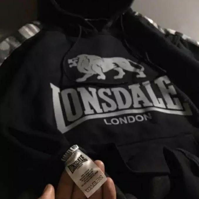 Jaket Pria - Hoodie Lonsdale Stripe Army Premium Original  Ohmymarketid