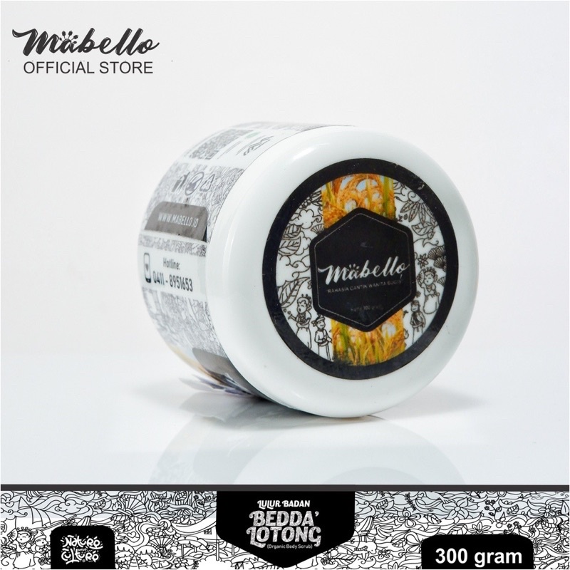 MABELLO BEDDA LOTONG - LULUR BADAN MABELLO LULUR HITAM 300GR BPOM