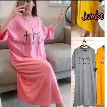 long dress jumbo Faith hope love/Faith hope dress wanita