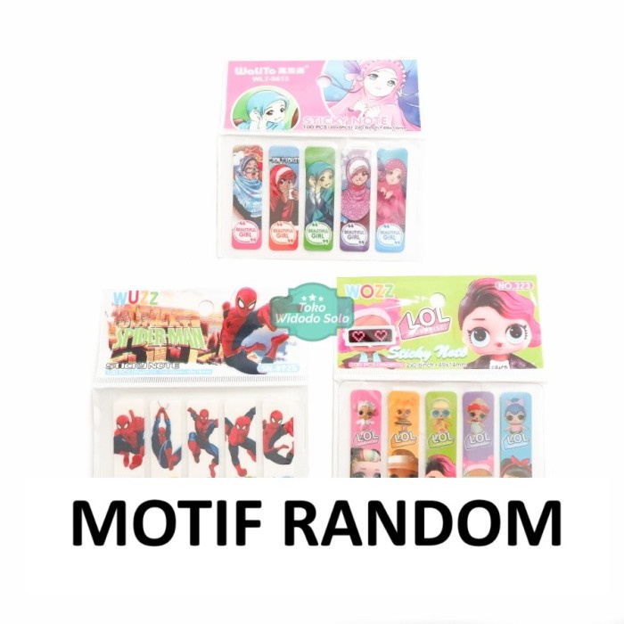 

Pembatas Buku Fancy Post It Lucu Kartun Anak Ecer 100 Lembar