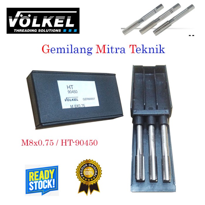 ✅COD Hand Tap M8 X 0.75 Ht 90450 Isi 3Pcs Made In Germany Volkel M8X0.75 Berkualitas