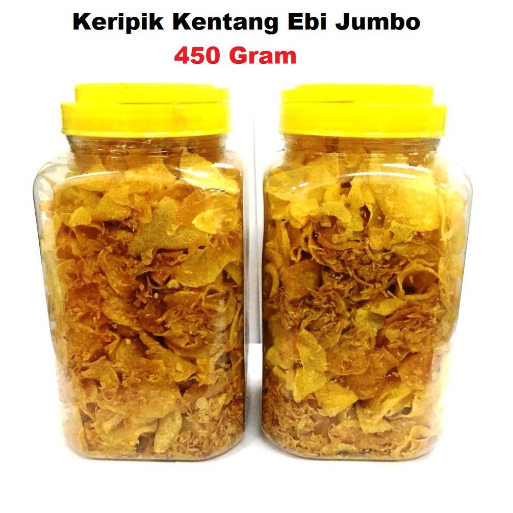 

Terjangkau Keripik Kentang Ebi 450 Gram Homemade Enak Berkualitas Bawang Goreng Cemilan Makanan Ringan Kripik Premium Varian Pedas dan Asin